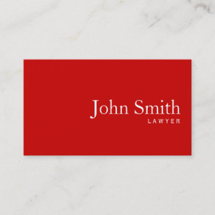 Simple Plain Red Lawyer Business Card