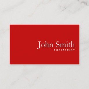 Simple Plain Red Podiatrist Business Card