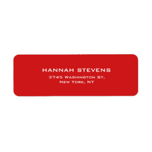 Simple Plain Red Professional Elegant Modern Label