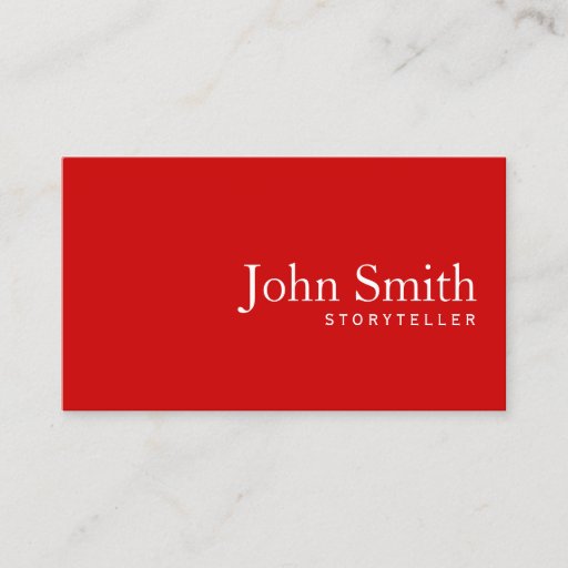 Customizable Simple Plain Red Storyteller Business Card