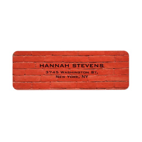 Simple Plain Reddish Orange Wall Elegant Modern Label