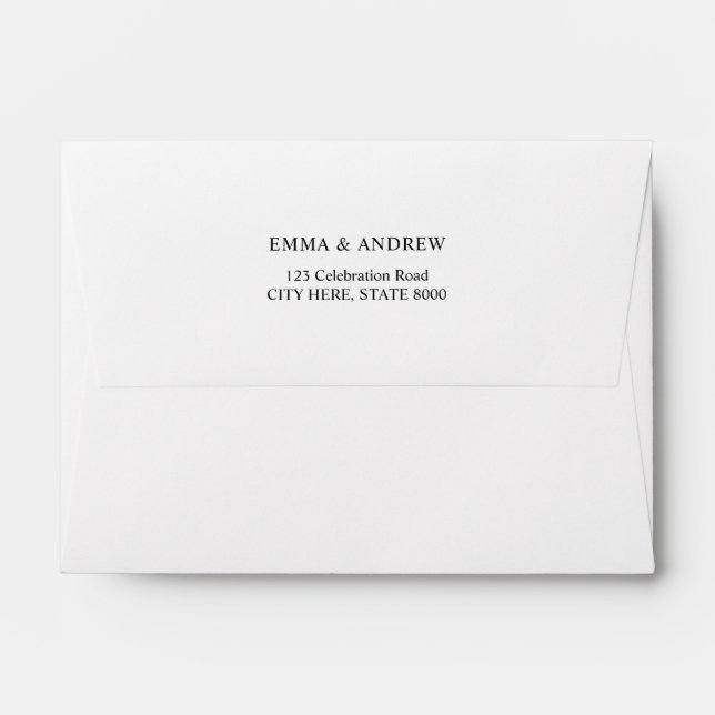 Simple Plain Return Address A6 Envelope (Back (Top Flap))