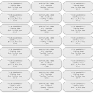 Simple Plain Rounded Corners Address Labels