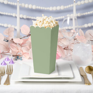 Simple Plain Sage Green Popcorn Favor Boxes