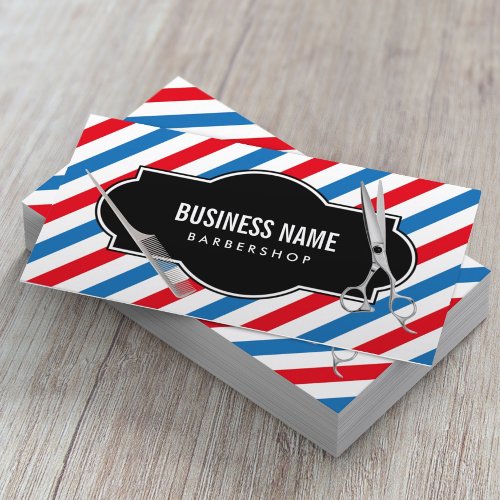 Simple Plain Scissor  Comb Barber Business Card