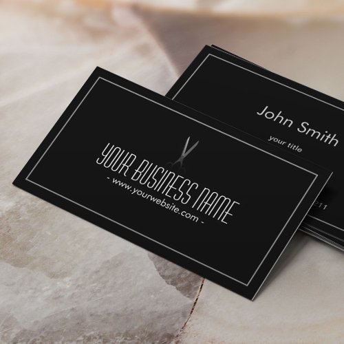 Simple Plain Scissor in the Dark Business Card