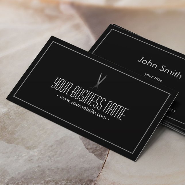 Simple Plain Scissor in the Dark Business Card (Creator Uploaded)