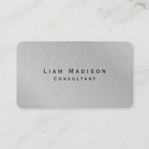 Simple Plain Silver Gray Minimalist Creative Business Card