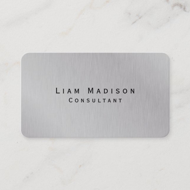 Simple Plain Silver Gray Minimalist Creative Business Card (Front)