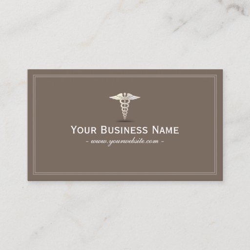 Customizable Simple Plain Silver Medical Symbol Business Card
