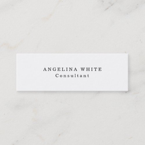 Simple Plain Skinny White Professional Creative Mini Business Card
