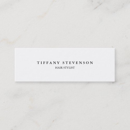 Simple Plain Slim Professional White Hair Stylist Mini Business Card Simple Plain Slim Professional White Hair Stylist Mini Business Card