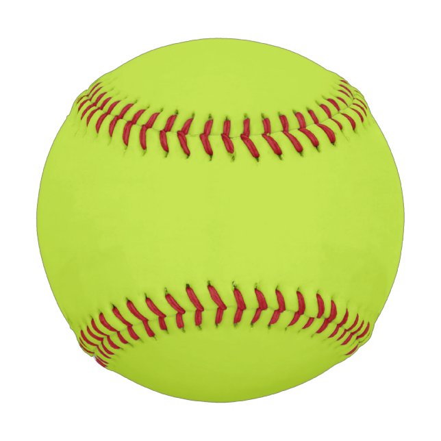 Simple plain solid color bright acid green lime baseball (Front)