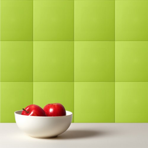 Simple plain solid color bright acid green lime ceramic tile