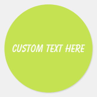 Simple plain solid color bright acid green lime classic round sticker