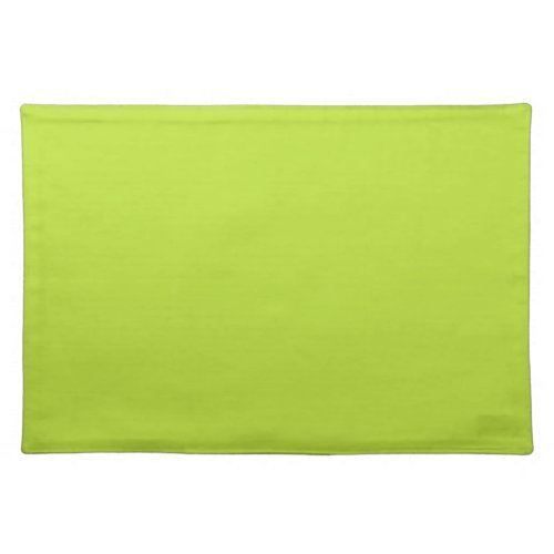 Simple plain solid color bright acid green lime cloth placemat