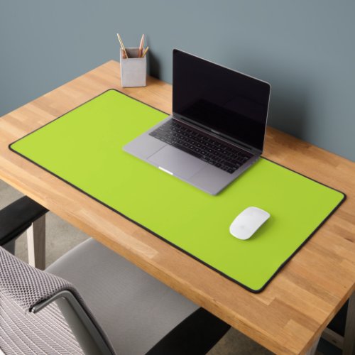 Simple plain solid color bright acid green lime desk mat