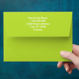 Simple plain solid color bright acid green lime envelope