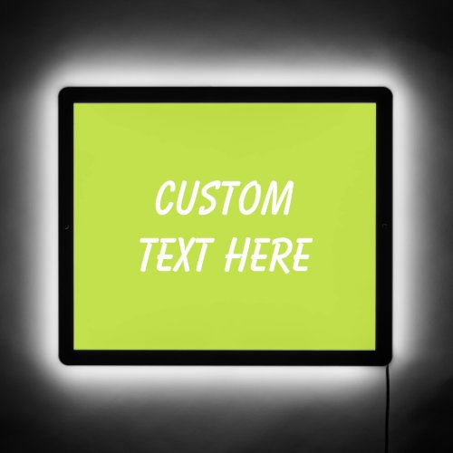 Simple plain solid color bright acid green lime LED sign