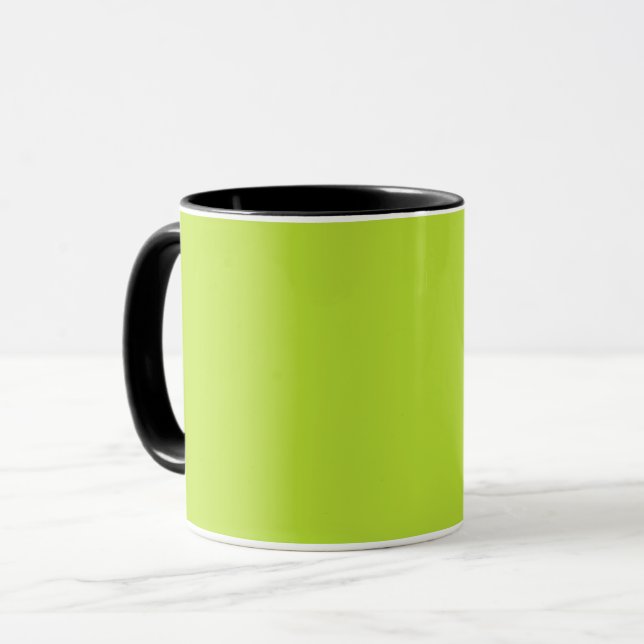 Simple plain solid color bright acid green lime mug (Front Left)