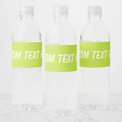 Simple plain solid color bright acid green lime water bottle label