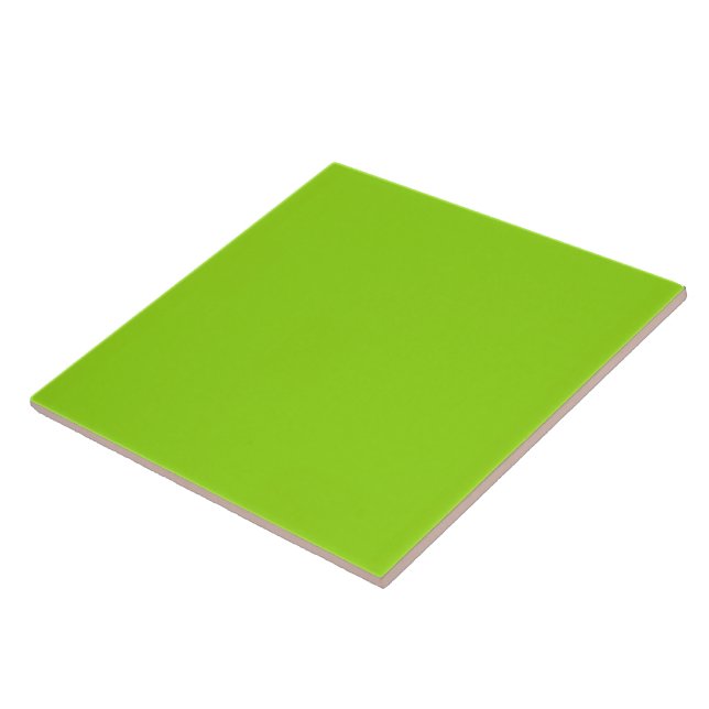 Simple plain solid green ceramic tile (Side)