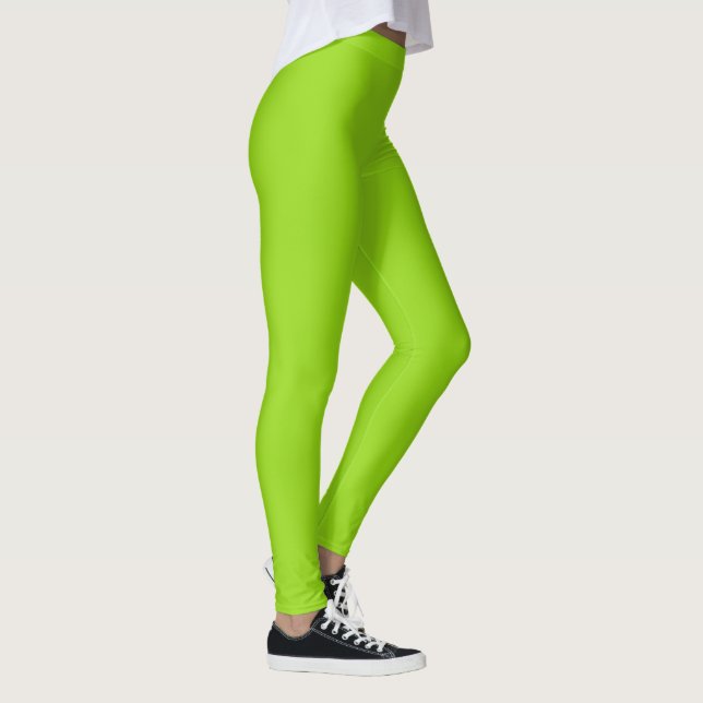 Simple plain solid green leggings (Right)