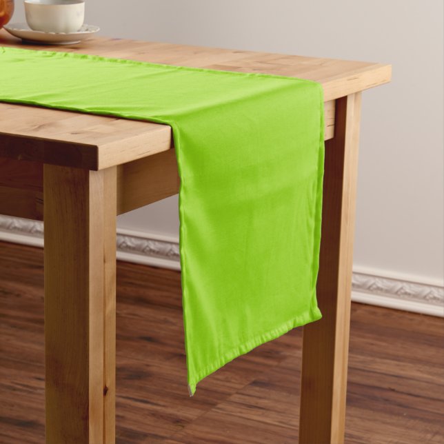 Simple plain solid green medium table runner (In Situ)