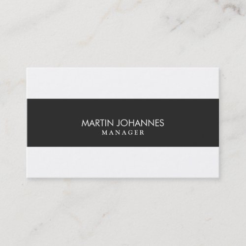 Simple Plain Stylish Grey White Business Card