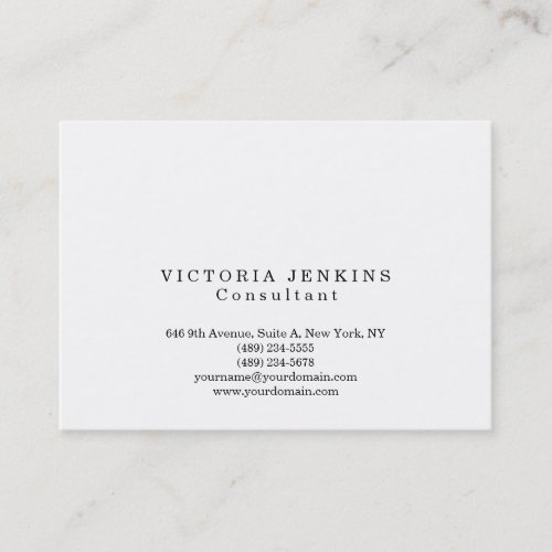 Simple Plain Trendy White Professional Creative Business Card