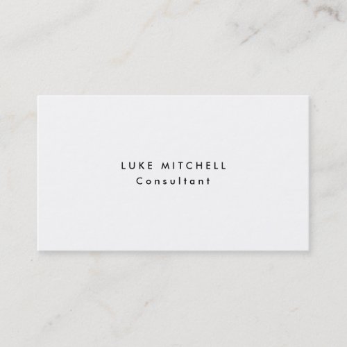 Simple Plain Trendy White Professional Creative Business Card