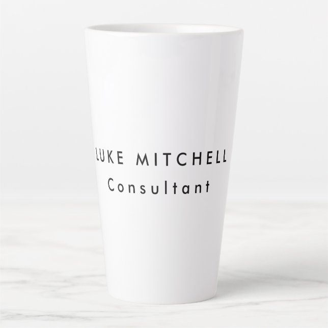 Simple Plain Trendy White Professional Creative Latte Mug (Front)