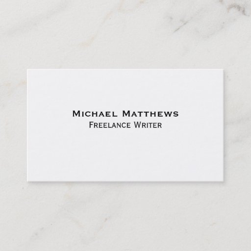 Customizable Simple Plain Unadorned Black and White Custom Business Cards