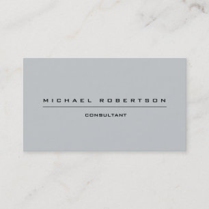 Simple Plain Unique Special Grey Business Card