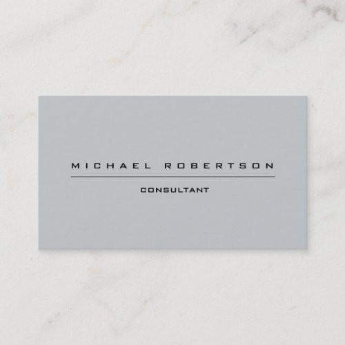 Simple Plain Unique Special Grey Business Card