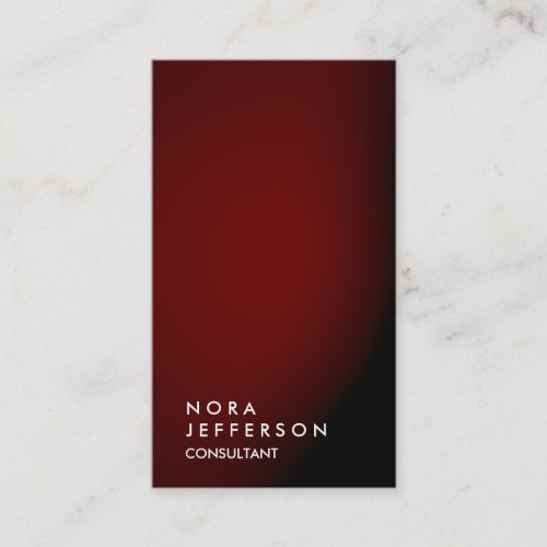 Simple Plain Vertical Red Black Trendy Consultant Business Card