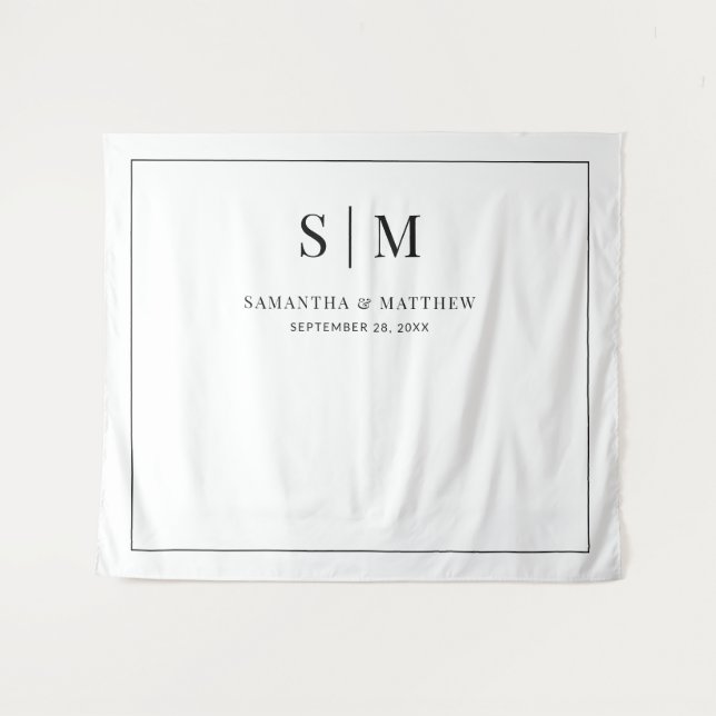 Simple Plain White Background Wedding Backdrop (Front (Horizontal))