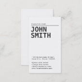 Simple Plain White Chef Business Card (Front/Back)