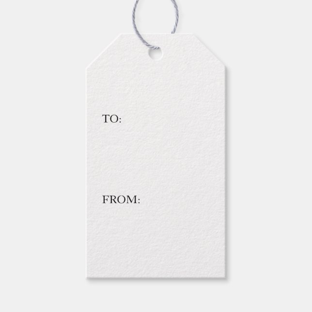 Simple Plain White Gift Tags (Front)