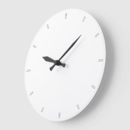 Simple Plain White Minimalist Blank Round Large Clock | Zazzle