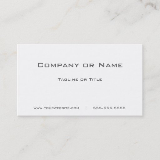 Customizable Simple Plain White Minimalist Business Card Templates