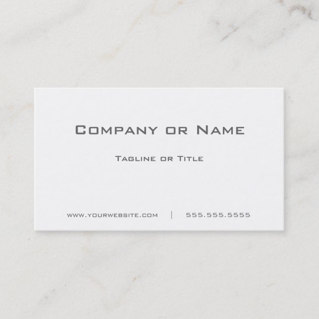 Simple Plain White Minimalist Business Card (Front)