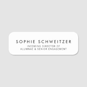 Simple Plain White Name Tag