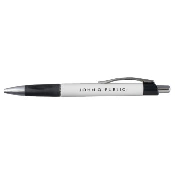 Simple Plain White With Your Name Pen by J32Teez at Zazzle