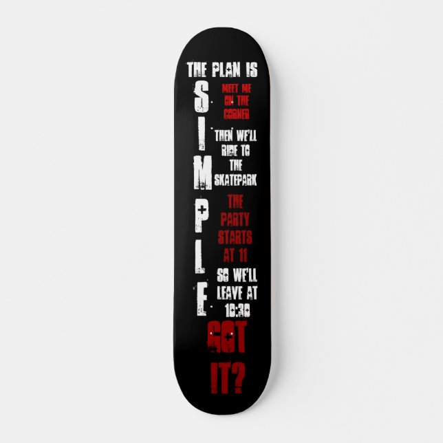 Simple Plan Skateboard Deck (Front)