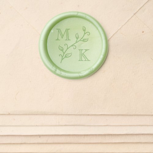 Simple Plant Monogram Initials Wedding Couple Wax Seal Sticker