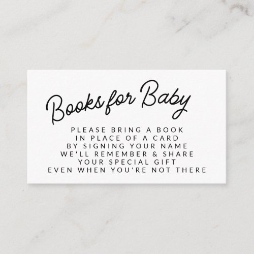 Simple Playful Book Request Baby Shower Enclosure Card