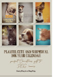 Simple Playful Cute and Whimsical DOG Year Calendar<br><div class="desc">A perfect calendar for all dog lovers! A perfect Christmas gift for anyone who loves dogs and animals! A simple calendar with large numbers, and adorable pictures of dogs each month. You can change the year and text as you wish in the cover of the calendar. If you want to...</div>