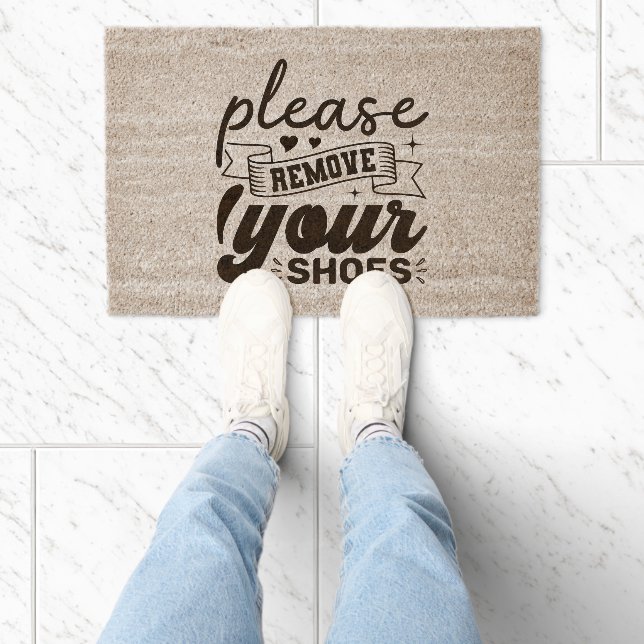 Simple Please Remove Shoes Entrance Guests Fiber Doormat (Insitu)