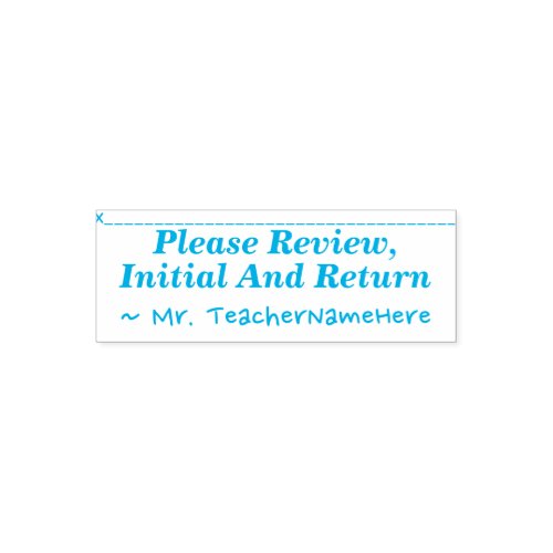 Simple Please Review Initial And Return Self_inking Stamp